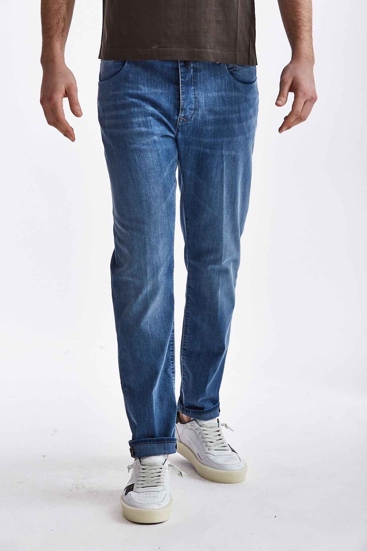 Jeans in cotone stretch lavaggio chiaro
