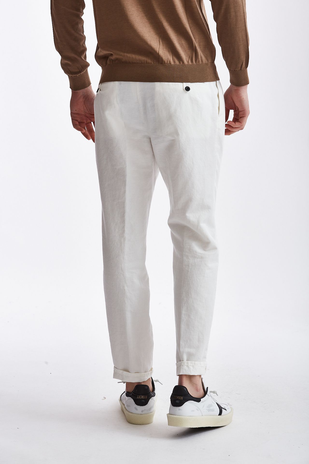 Pantalone in lino/cotone bianco