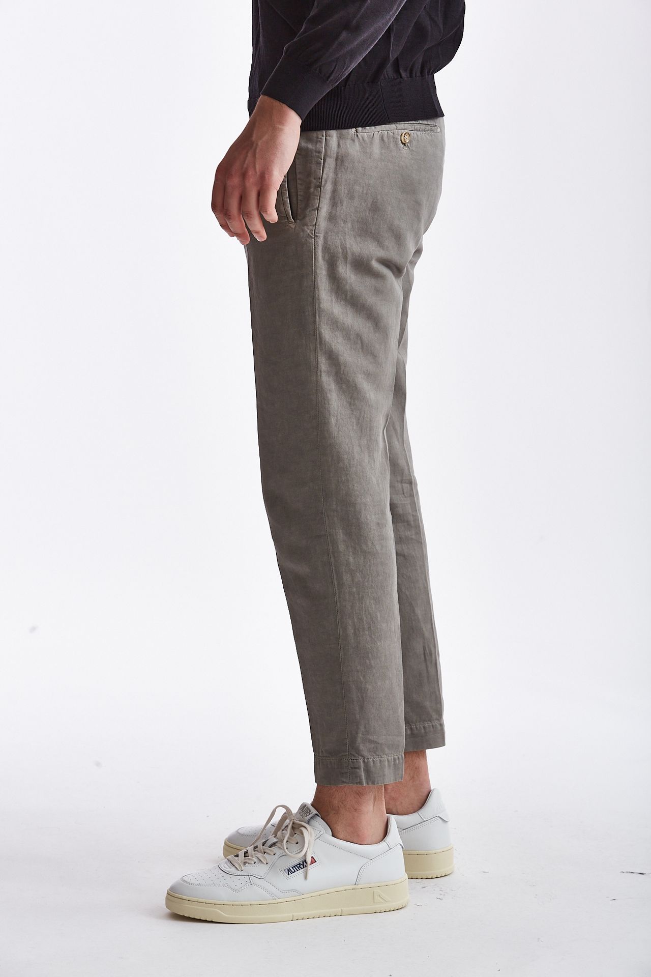 Pantalone lino/cotone grigio