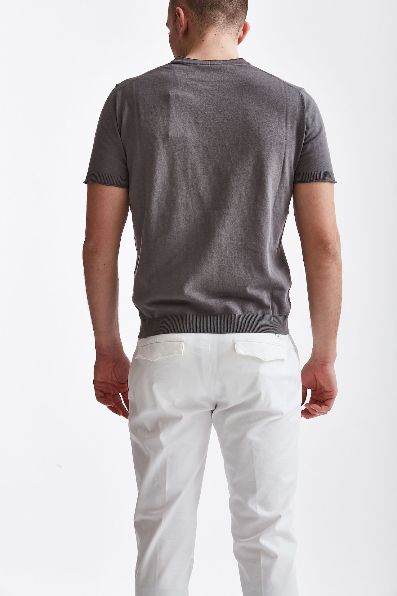 T-shirt in cotone lino grigio