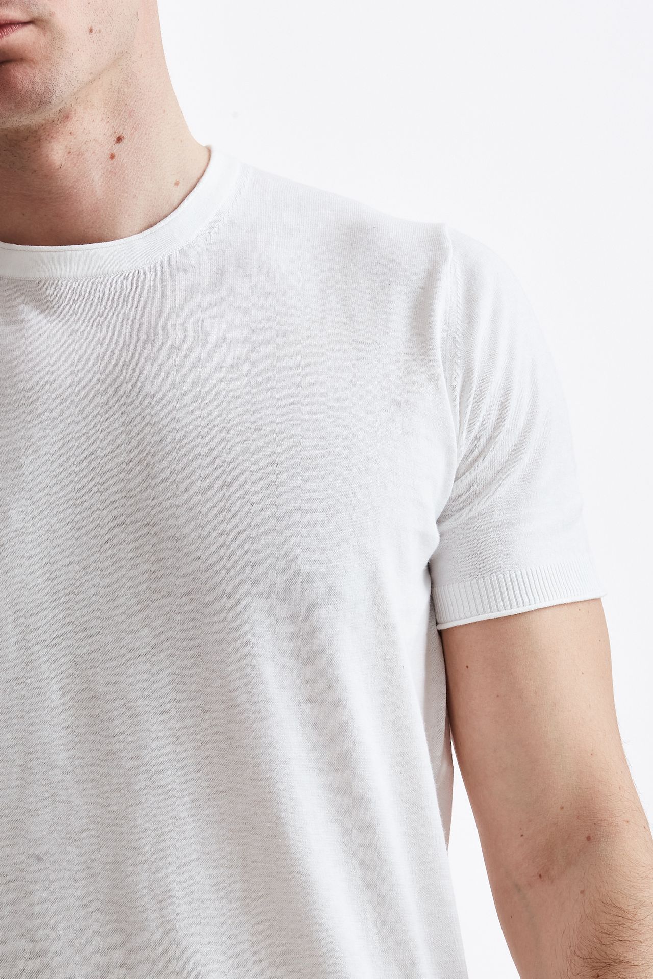 T-shirt in cotone lino bianco