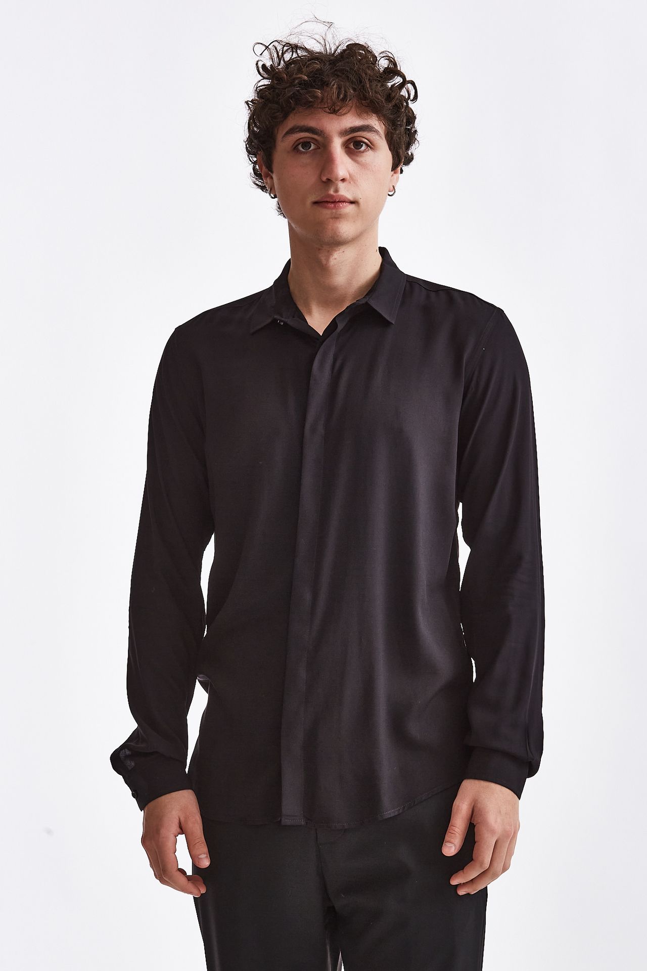 Camicia in viscosa nero