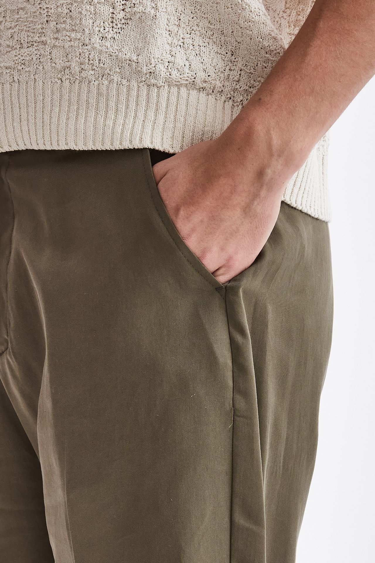Pantalone in lyocell verde