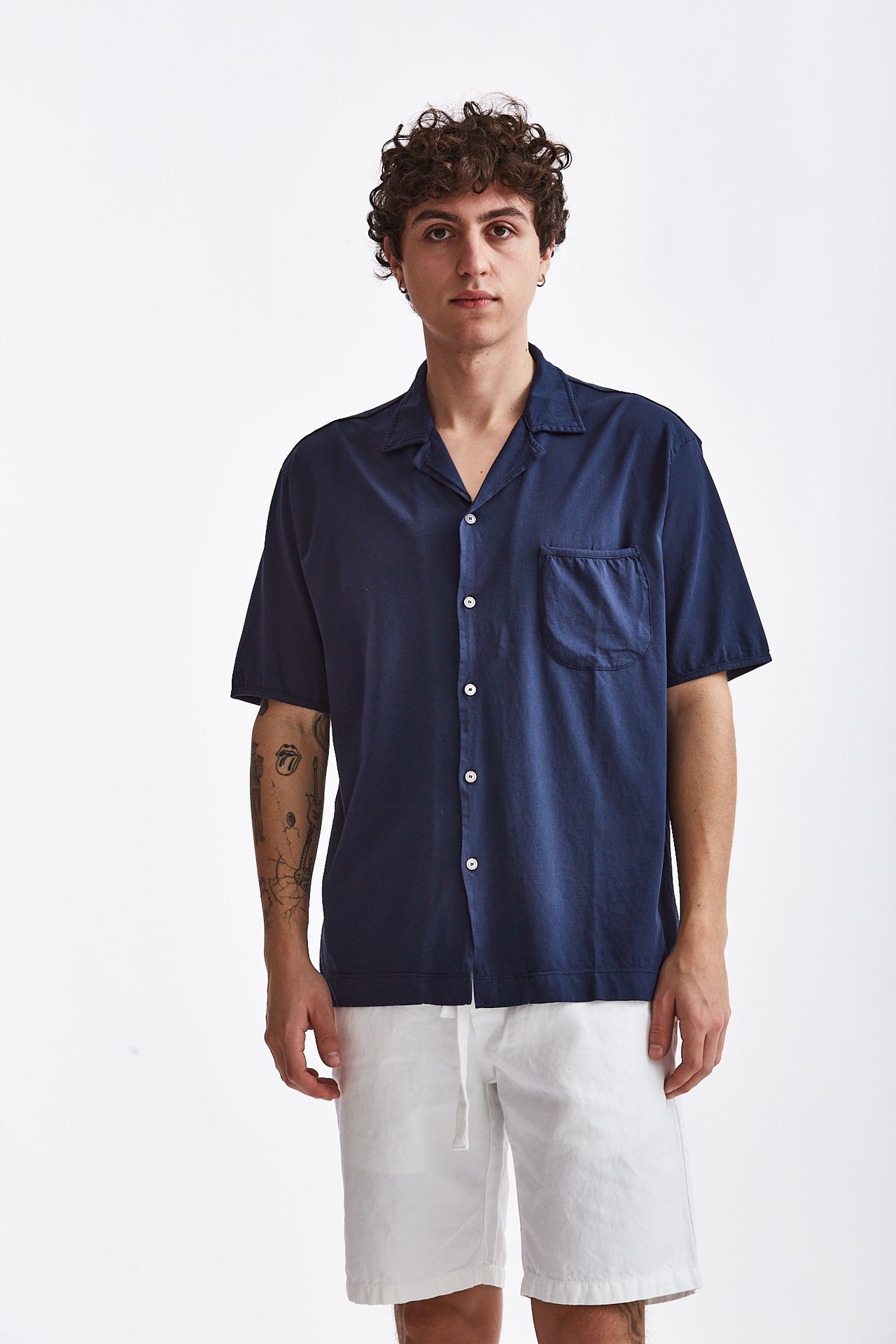 Polo in cotone jersey blu