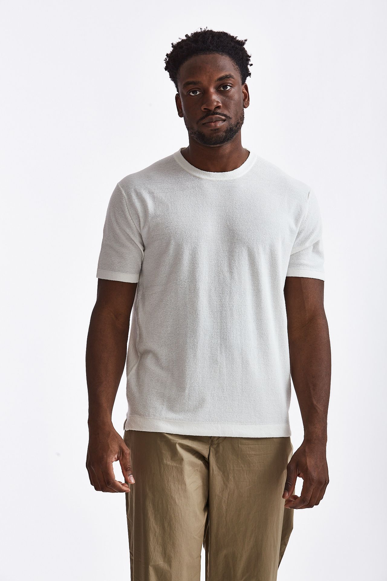 T shirt in misto cotone bianco Original Vintage Uomo U15ORI24 Pier Abbigliamento Italia