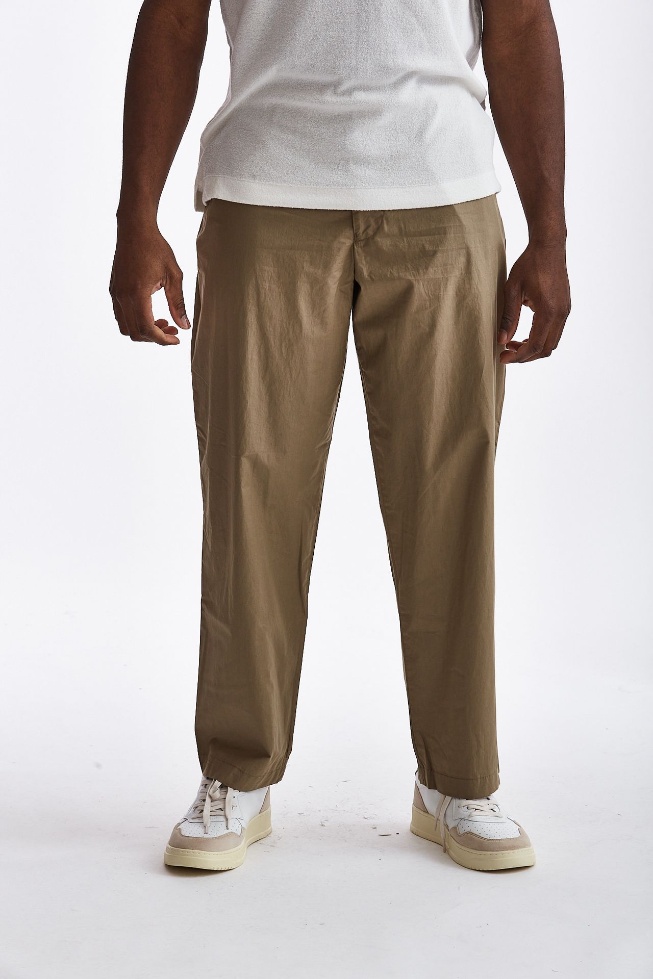 Pantalone in cotone cammello