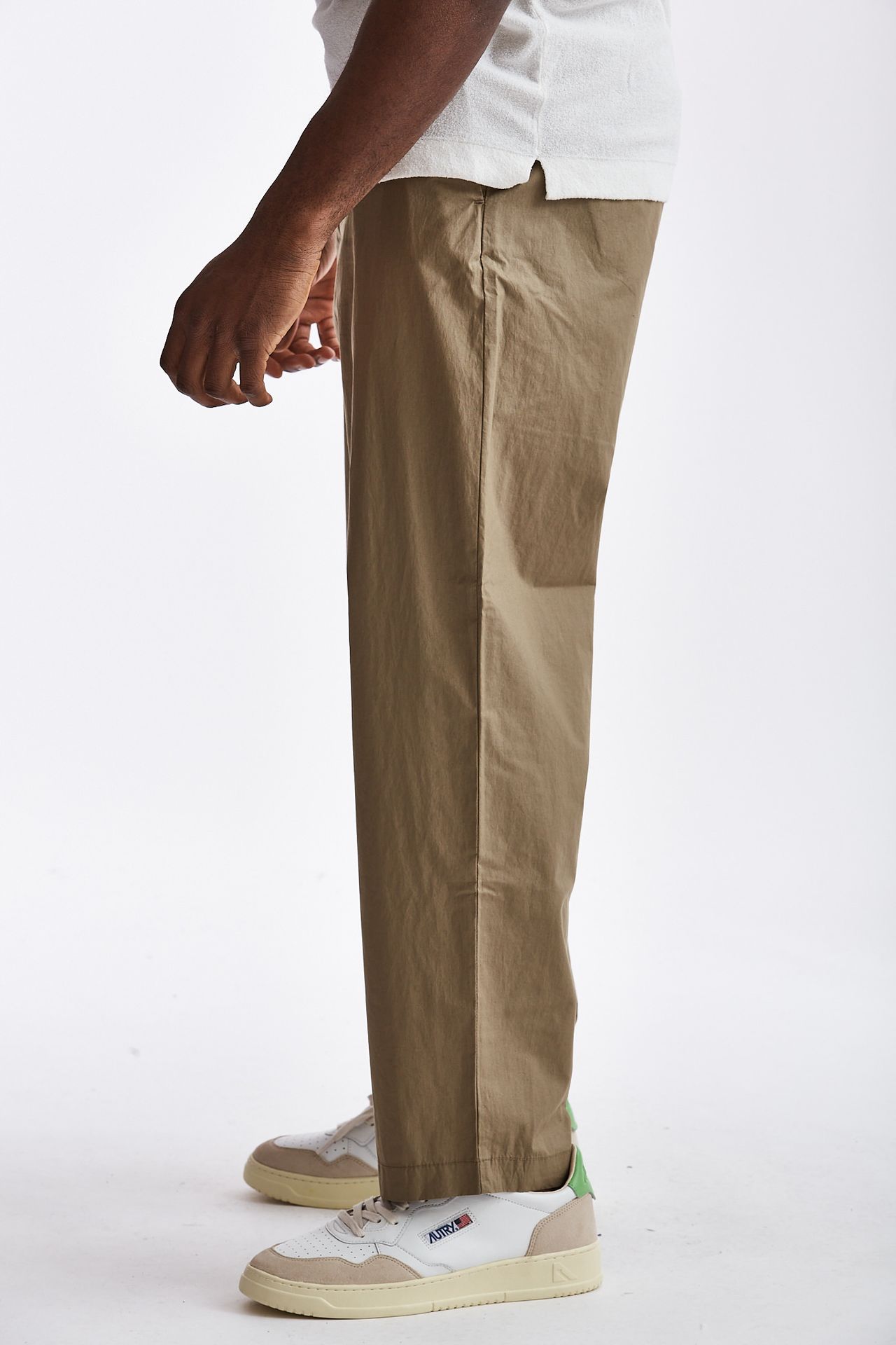 Pantalone in cotone cammello