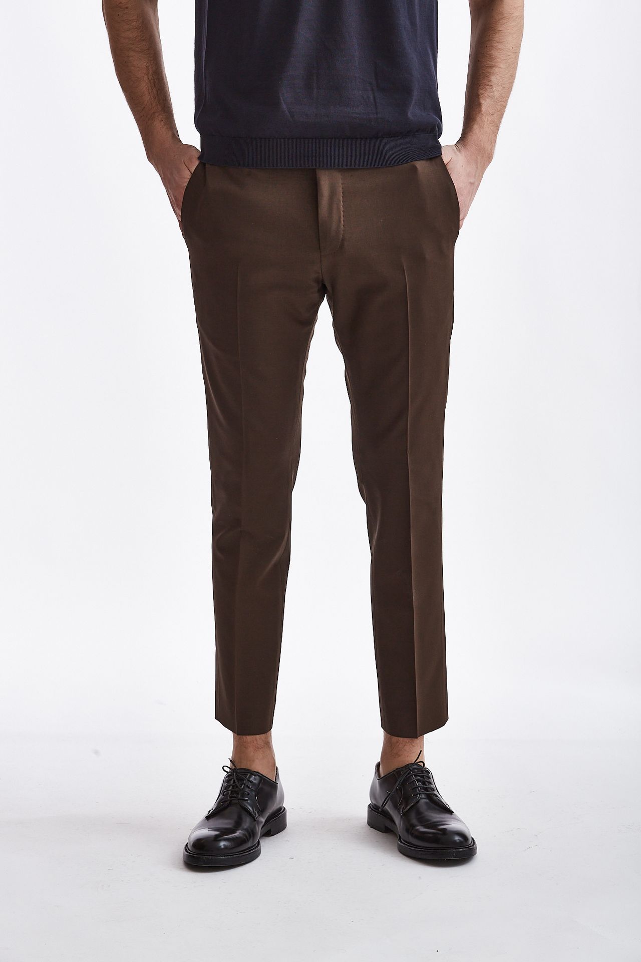 Pantalone EDGE-DIECI lana marrone