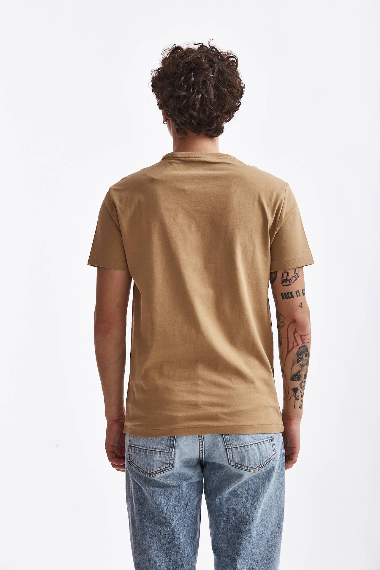 T-shirt in cotone beige