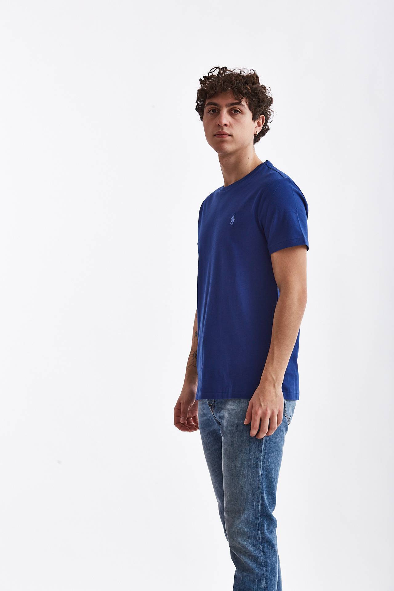 T-shirt in cotone bluette
