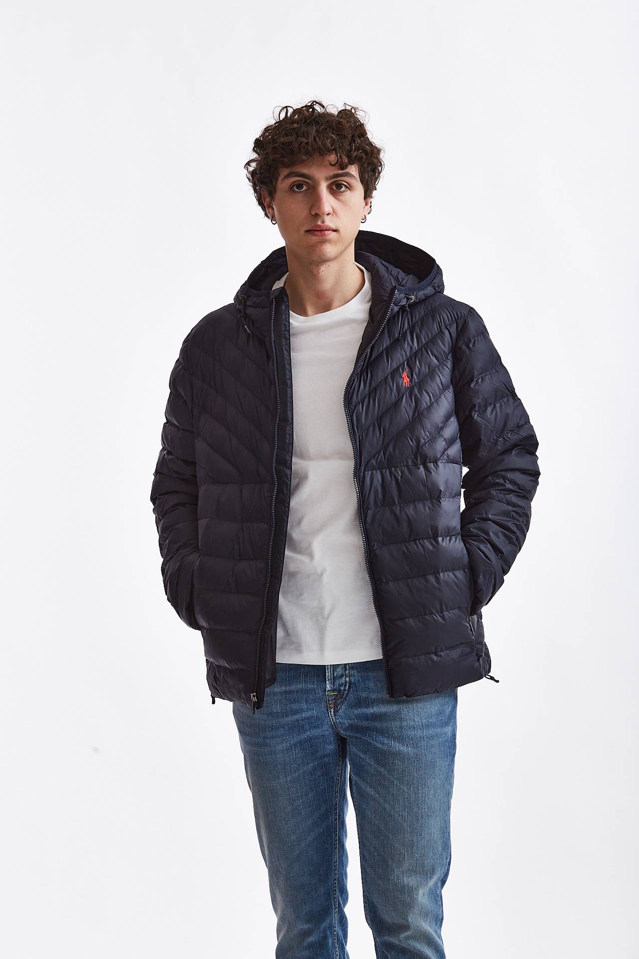 Giubbino cappuccio blu Polo Ralph Lauren Uomo Pier Abbigliamento Worldwide