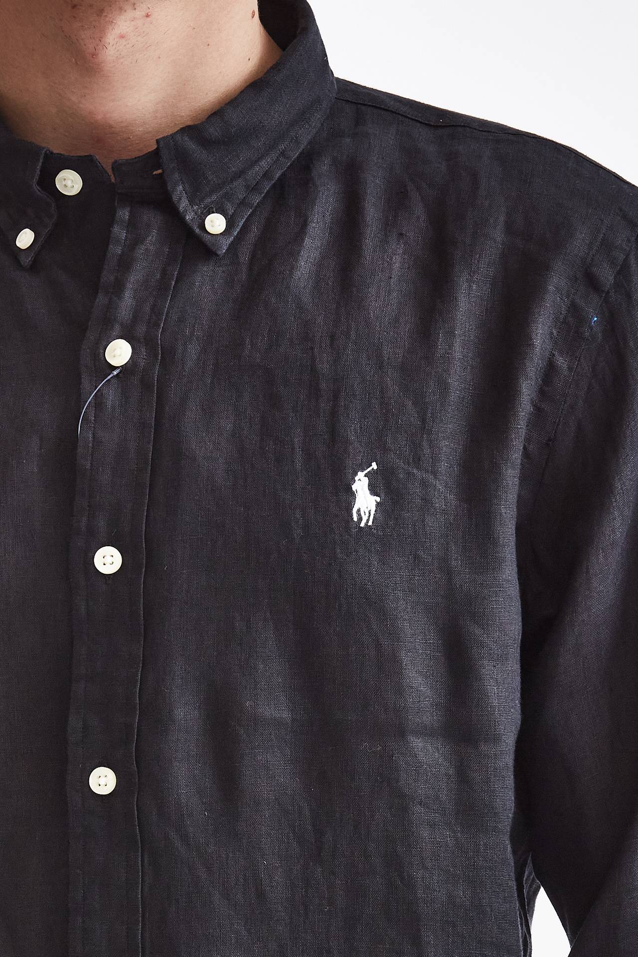 Camicia in lino nero Polo Ralph Lauren Uomo Pier Abbigliamento Worldwide