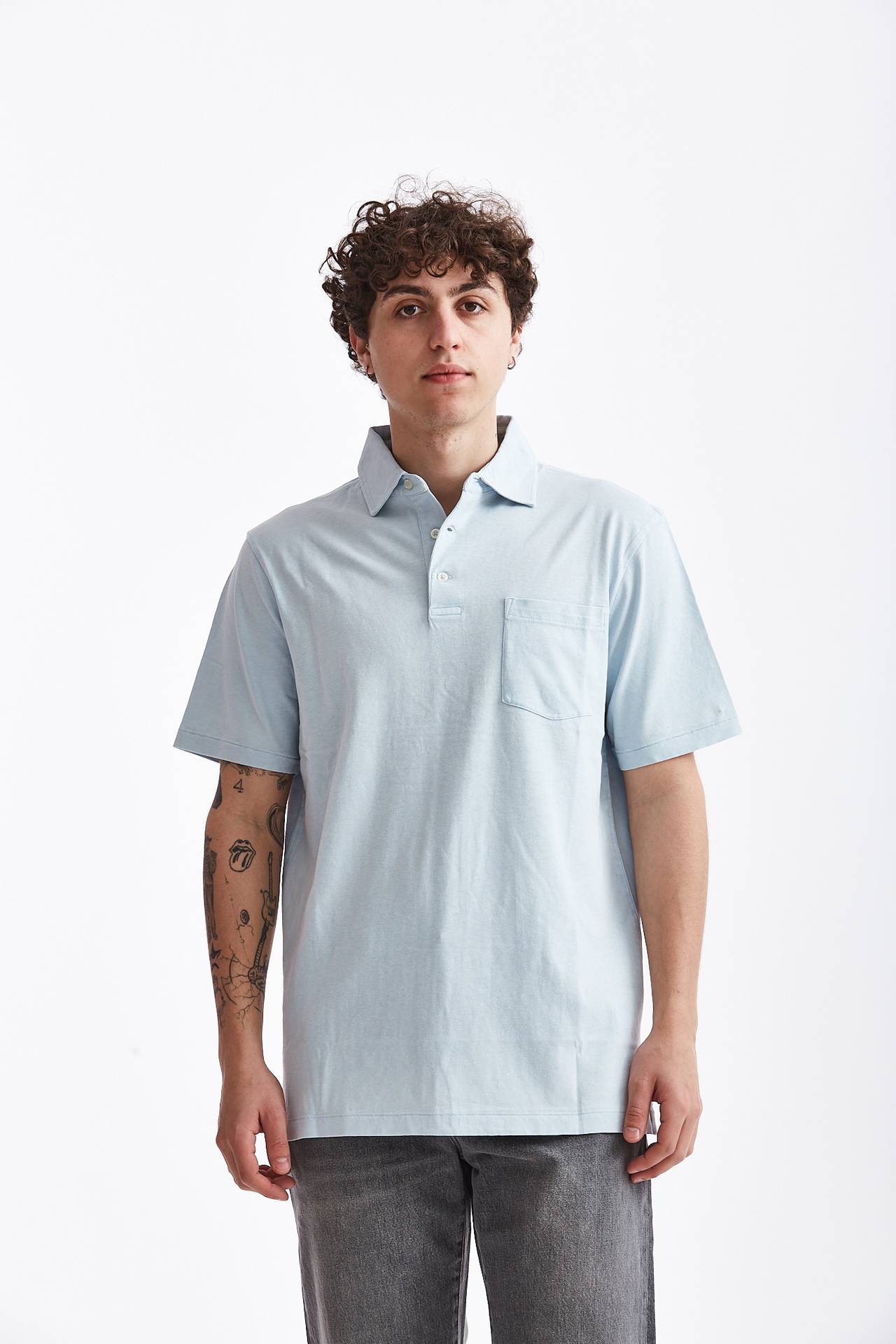 Polo in cotone azzurro