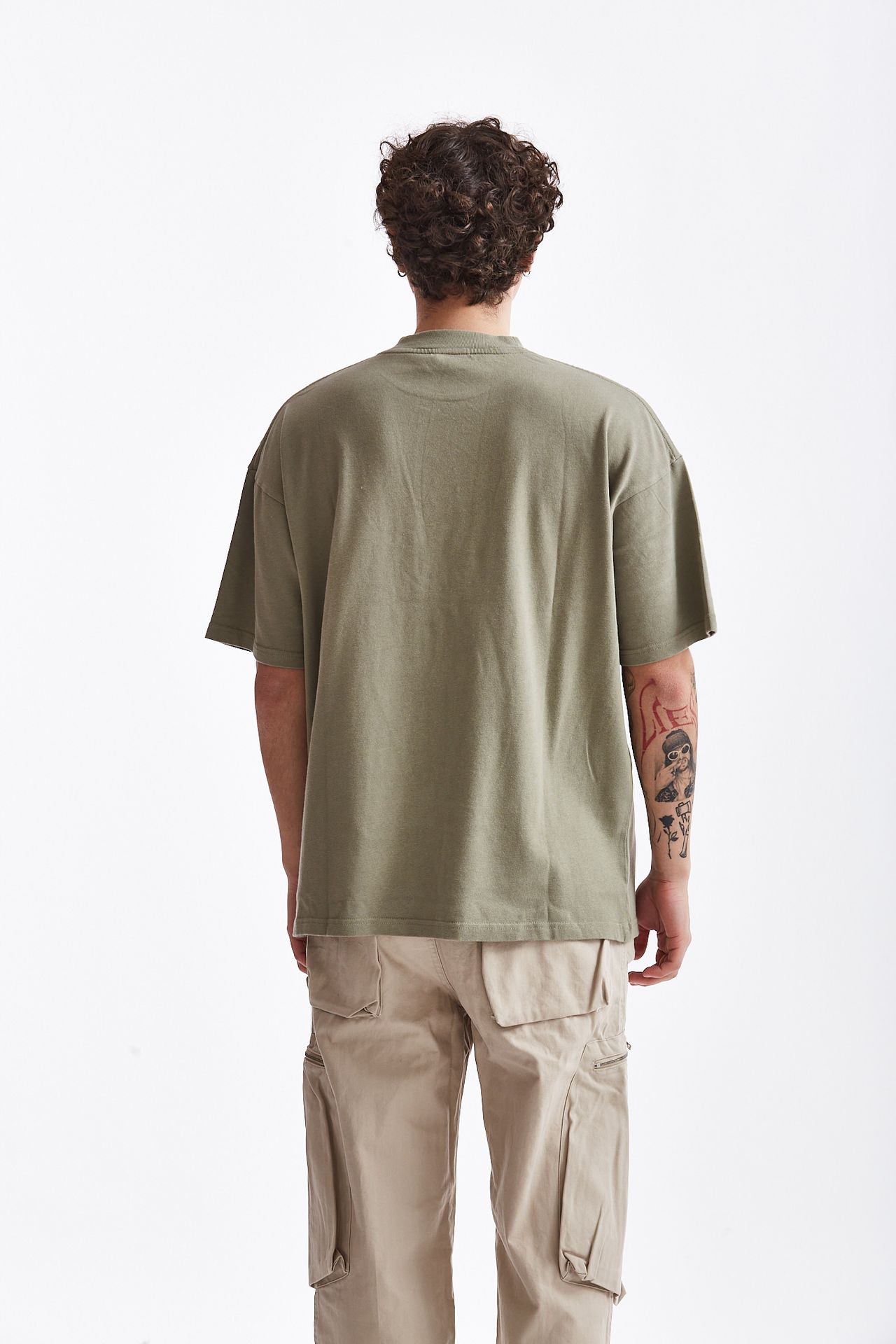 T-shirt con stampa in cotone verde