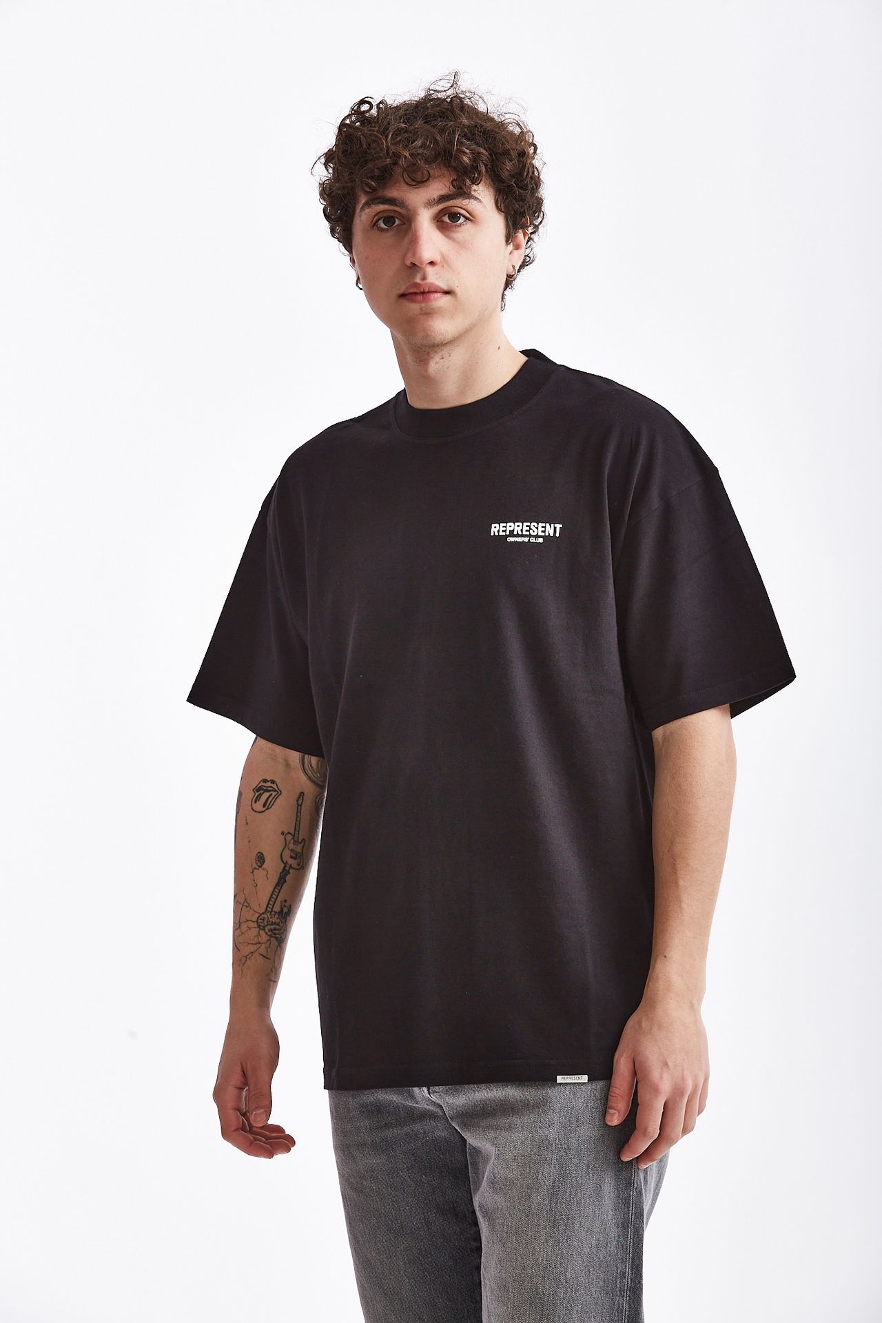 T-shirt stampa in cotone nero