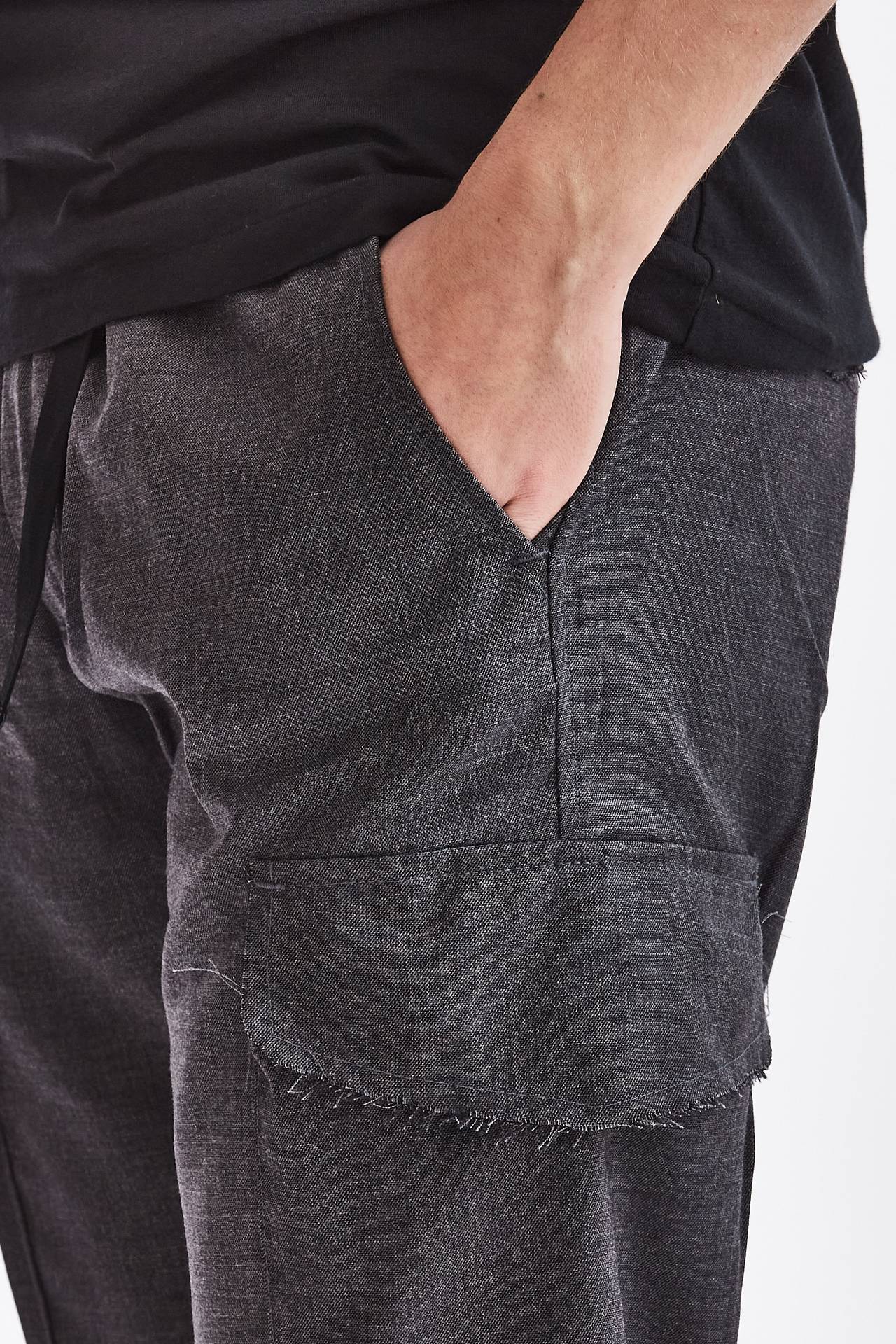 Pantalone cargo in lana grigio
