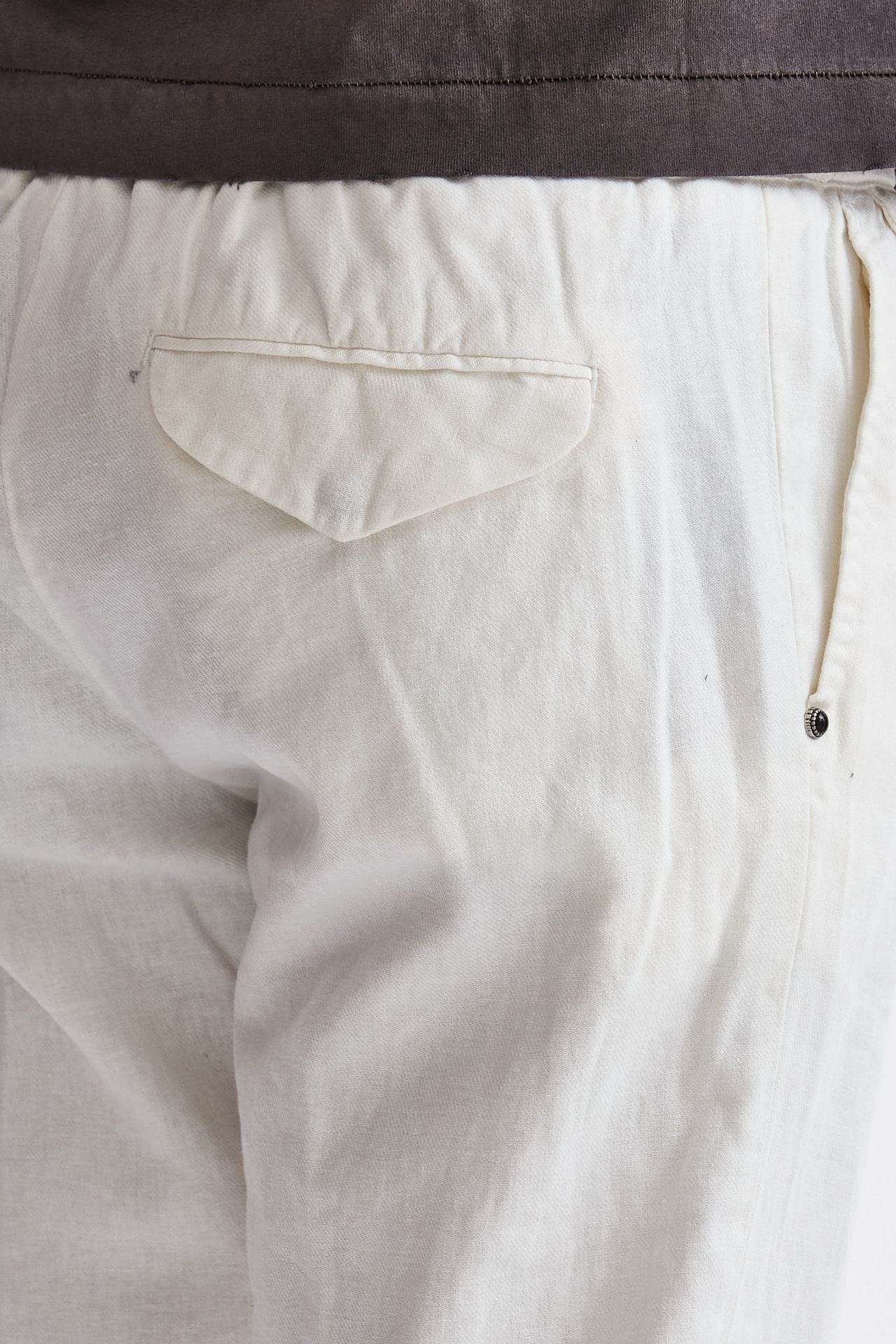 Pantalone in misto lino bianco