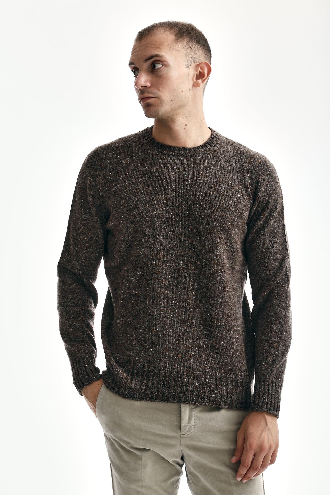 Maglia in cashmere e lana marrone Drumohr Uomo Pier Abbigliamento Worldwide