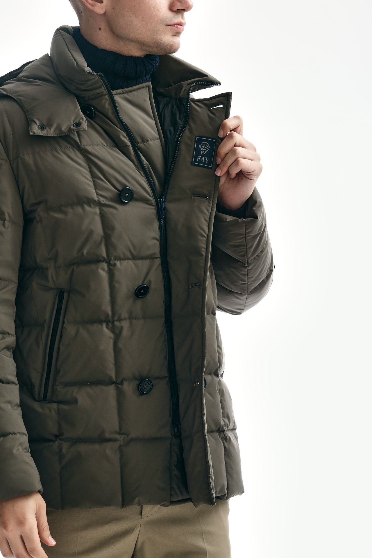 Piumino doppiopetto tecnico verde Fay Uomo U16FAY07 Pier Abbigliamento Italia