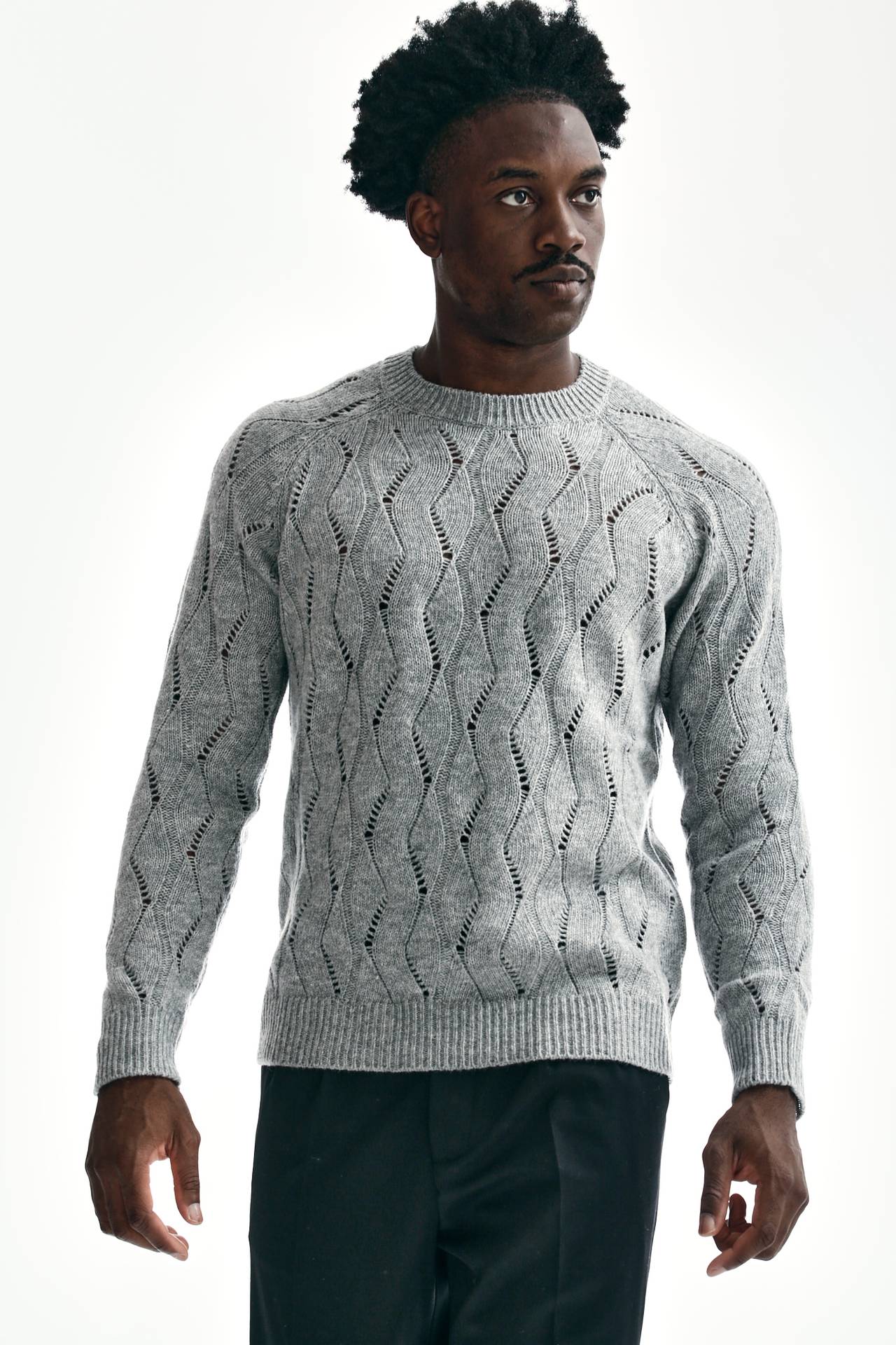Maglia girocollo in lana girgio chiaro Grifoni Uomo Pier Abbigliamento Worldwide