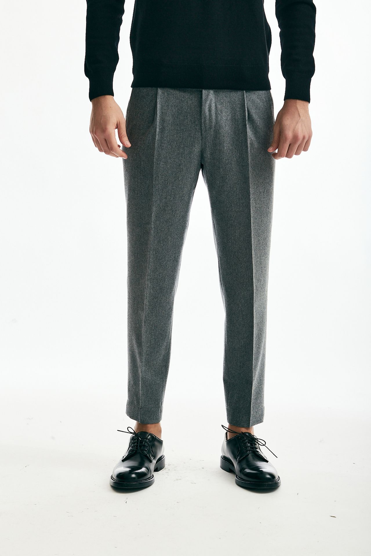 Pantaloni flanella grigio uomo shop