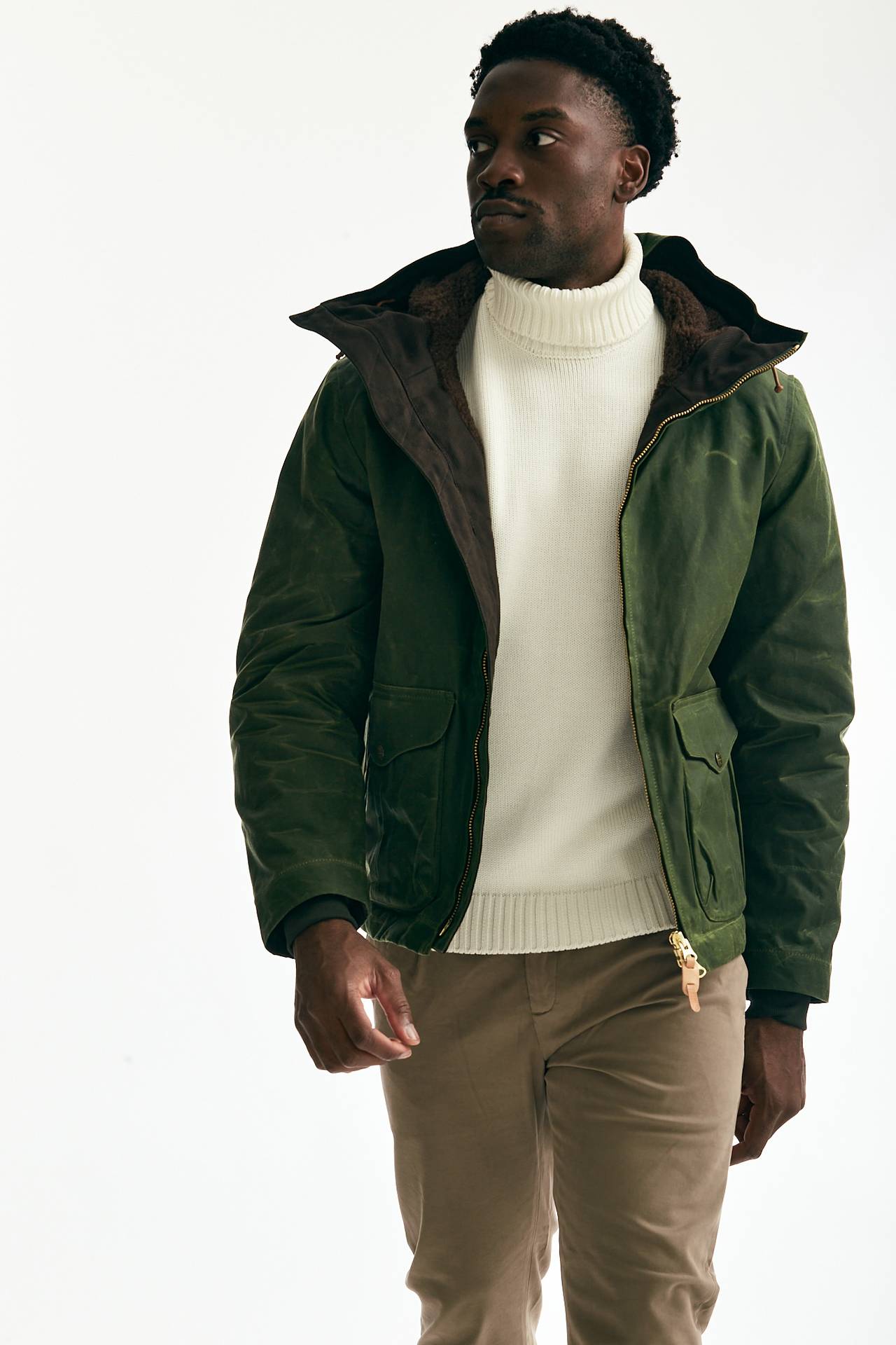Giubbotto BLAZER COAT in cotone cerato verde Manifattura Ceccarelli Uomo Pier Abbigliamento Worldwide