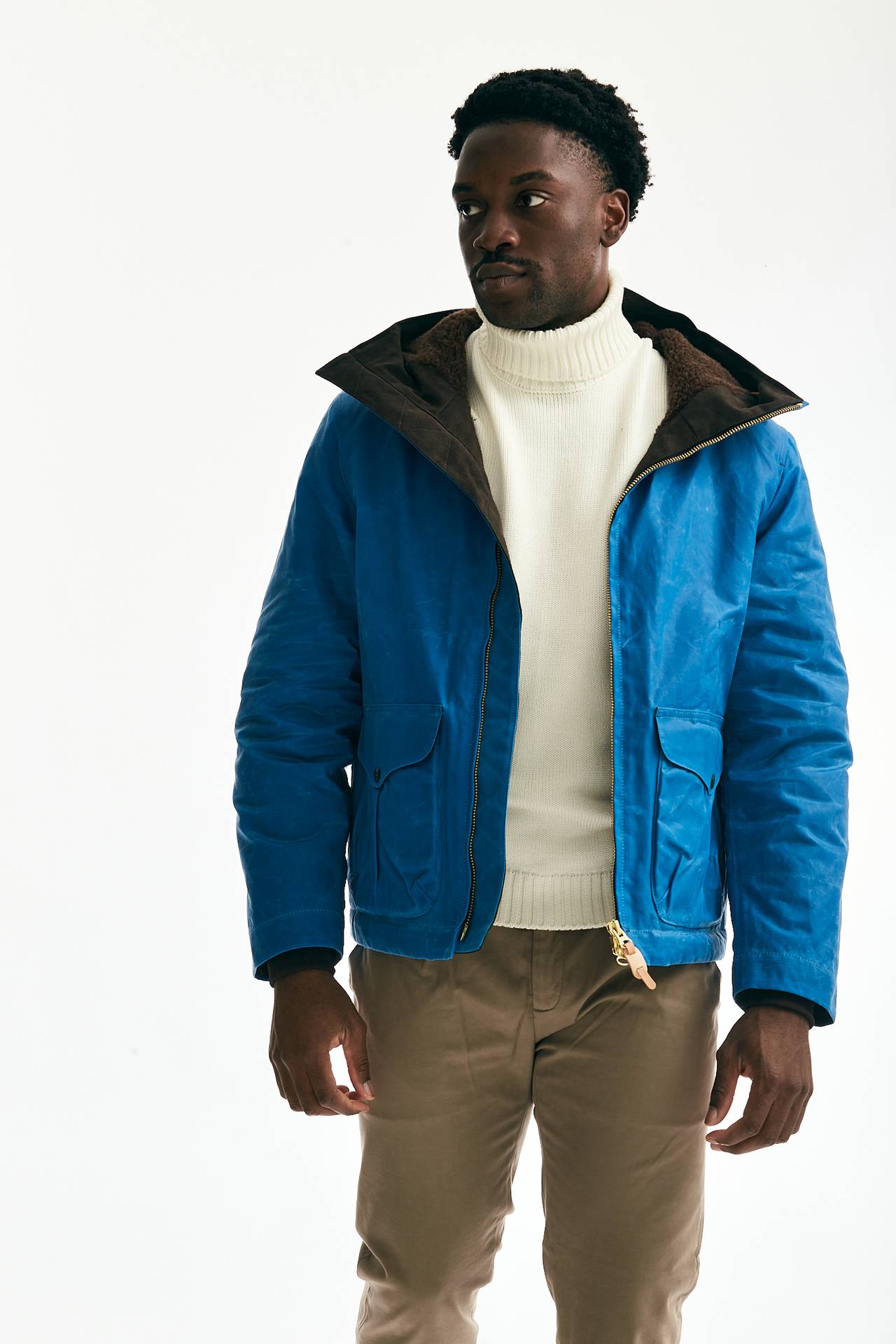 Giubbotto BLAZER COAT in cotone cerato azzurro Manifattura Ceccarelli Uomo U16MAN03 Pier Abbigliamento Italia