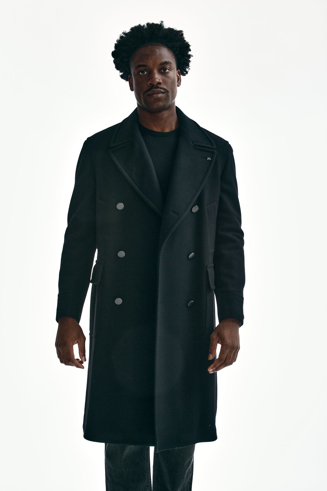 Cappotto doppiopetto nero Tagliatore Uomo U16TAG01 Pier Abbigliamento Italia