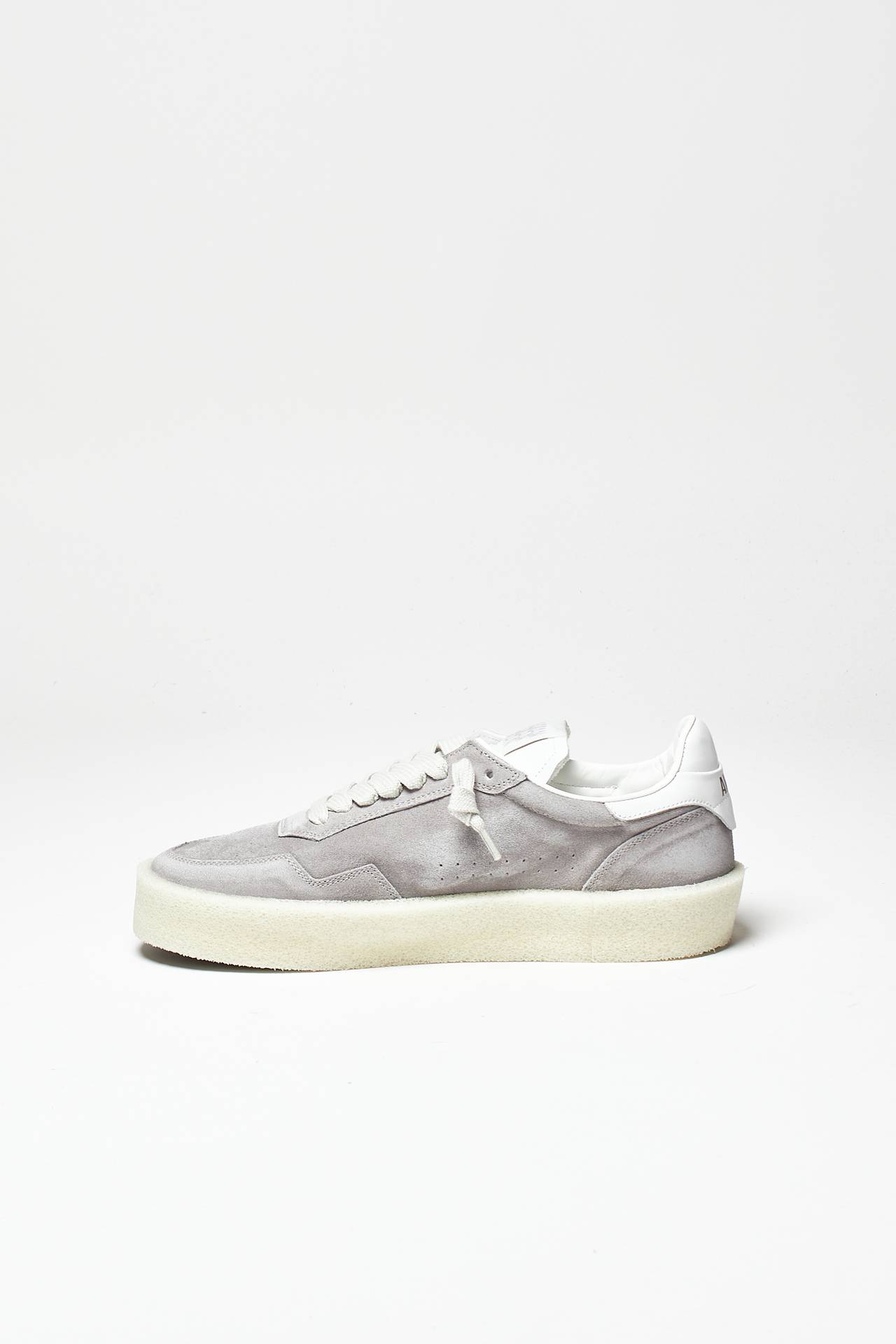 Sneakers in pelle e suede grigio
