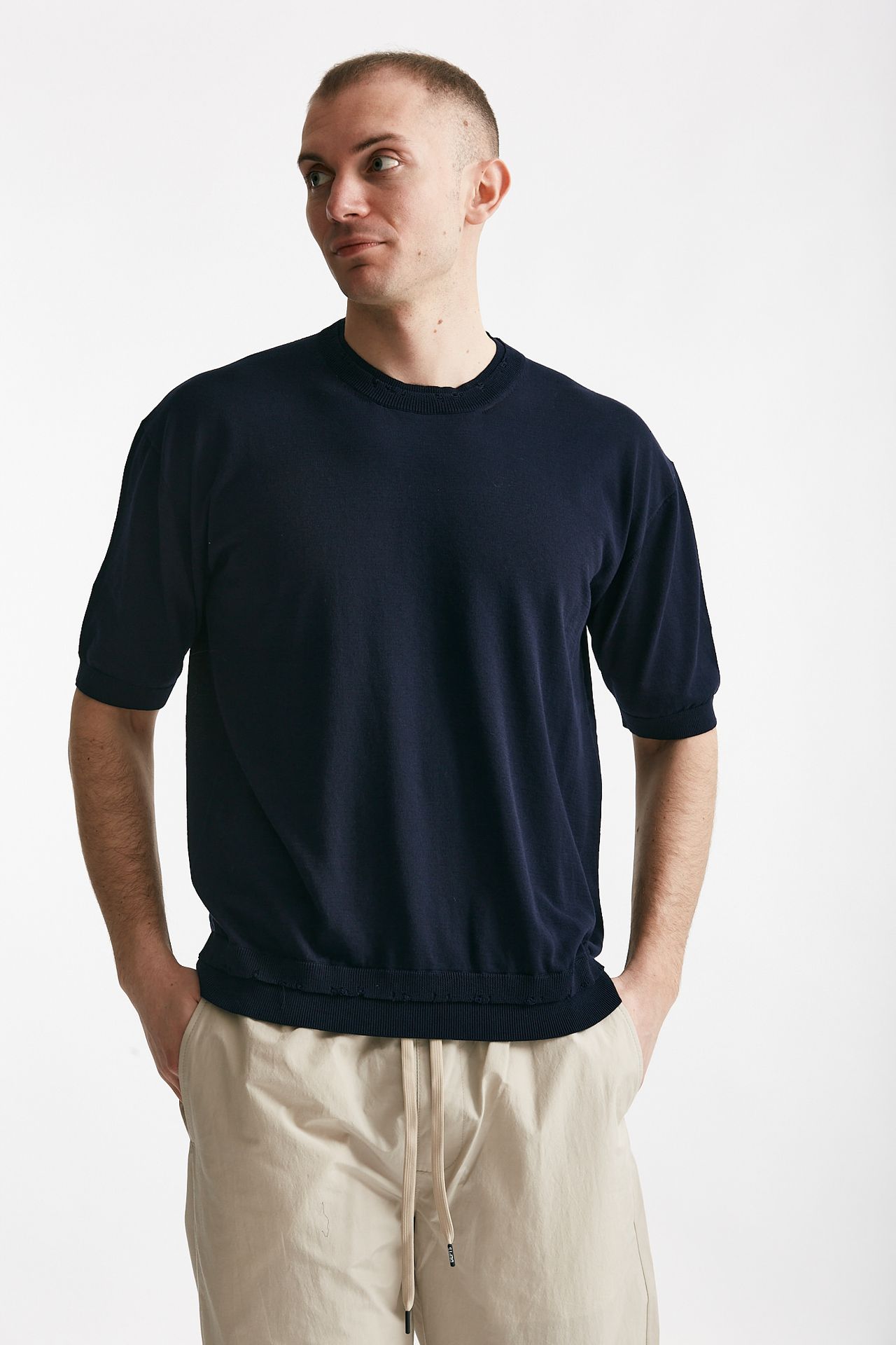 T-shirt in cotone blu