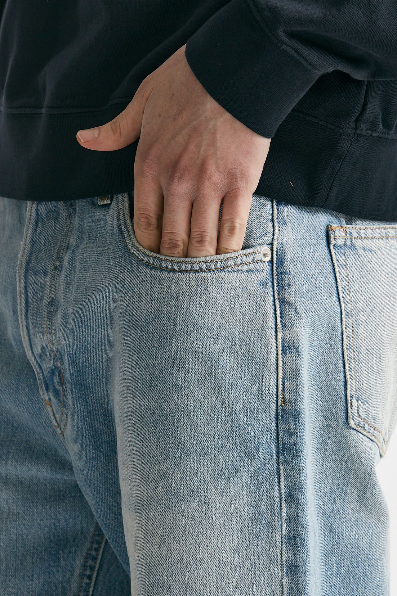 Jeans in cotone fermo Lavaggio chiaro