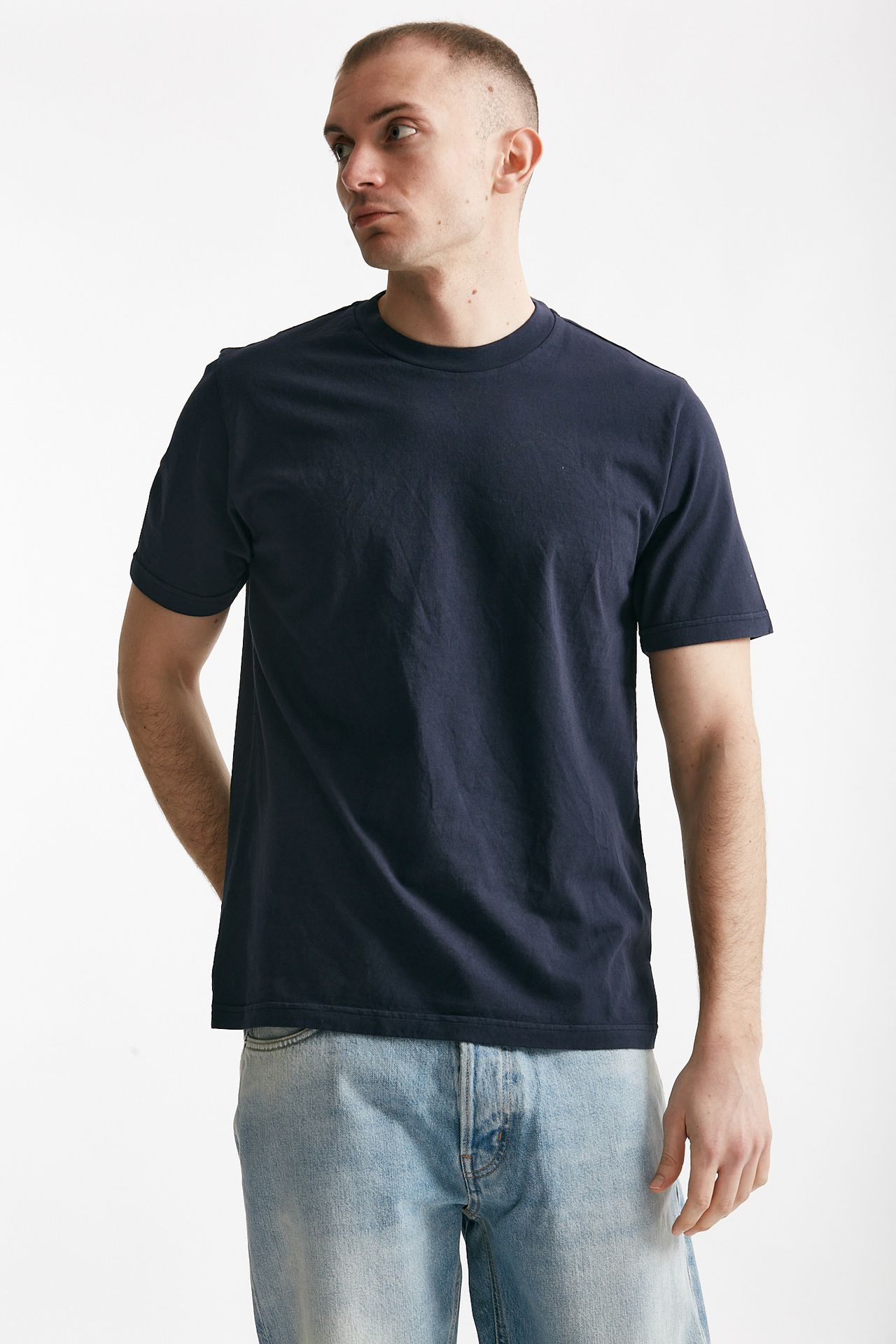 T-shirt in cotone blu