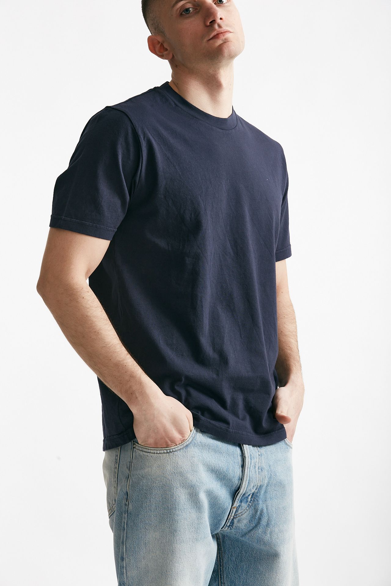 T-shirt in cotone blu