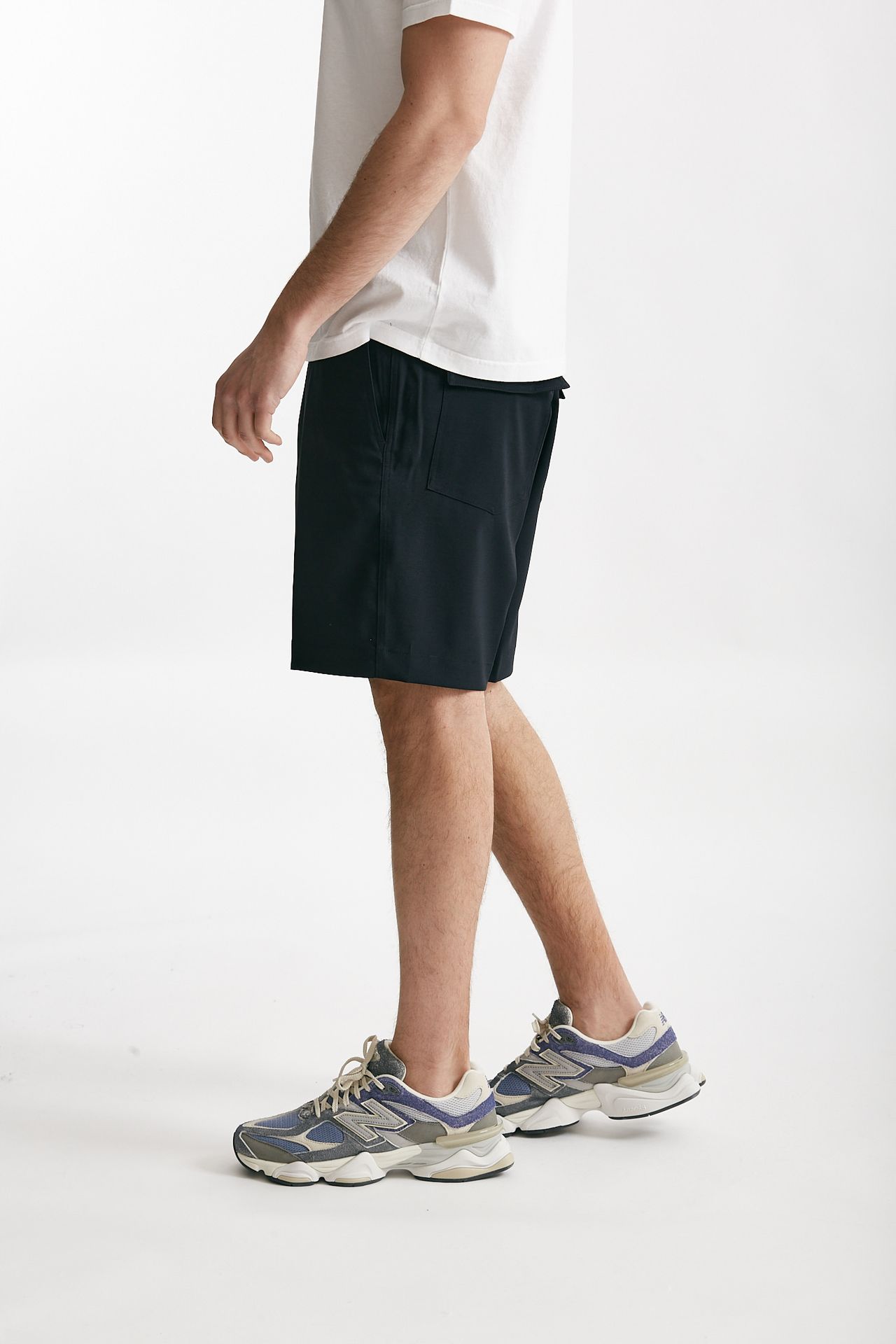 Bermuda poliestere e lana stretch blu