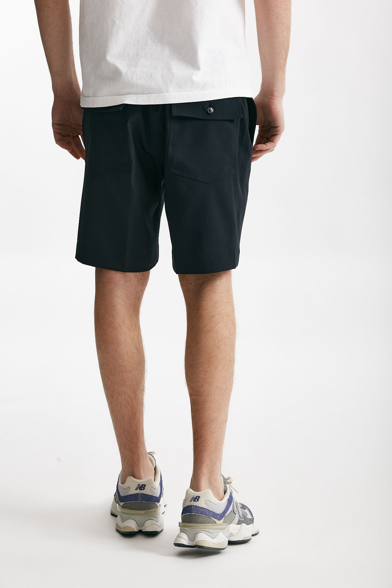 Bermuda poliestere e lana stretch blu