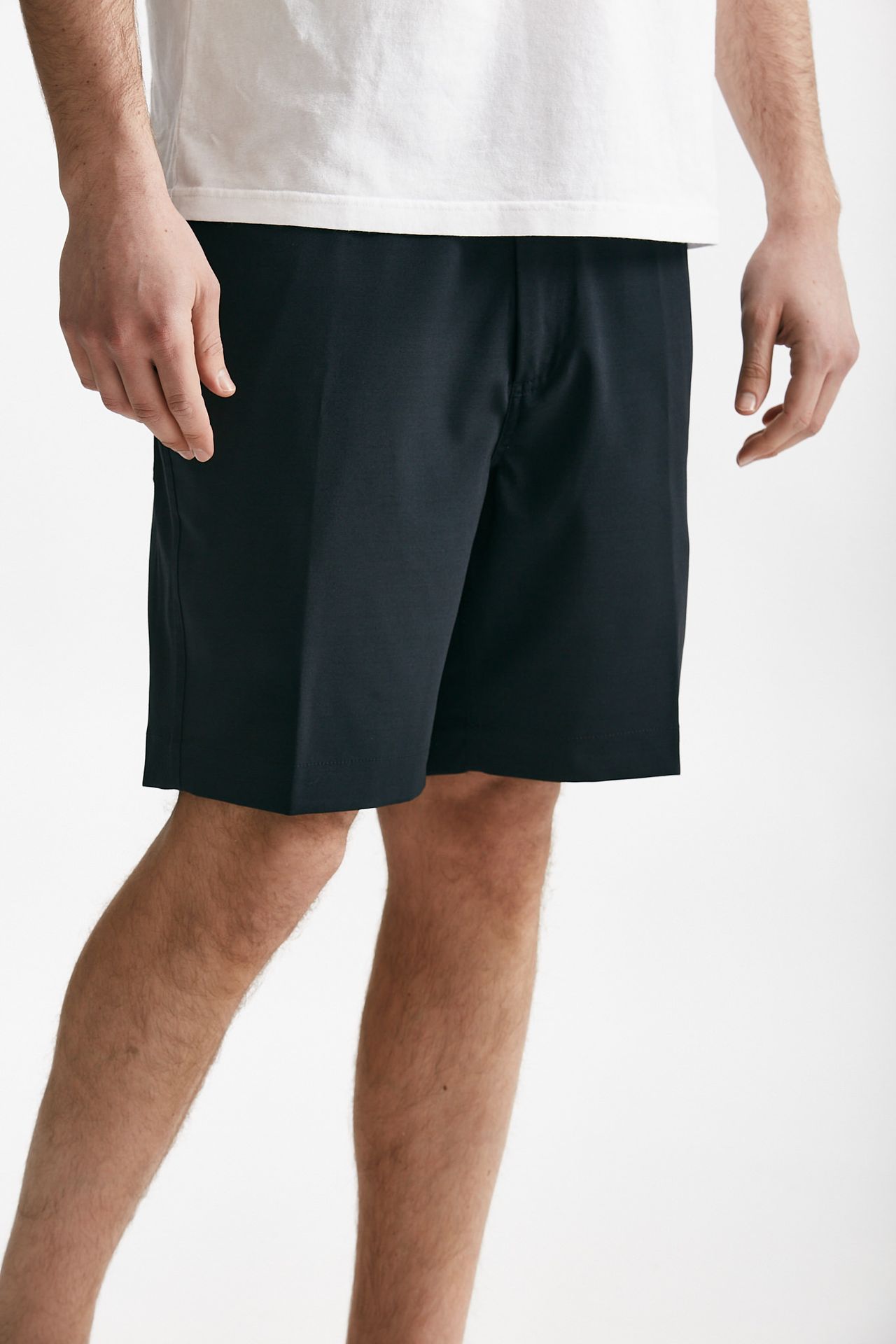 Bermuda poliestere e lana stretch blu