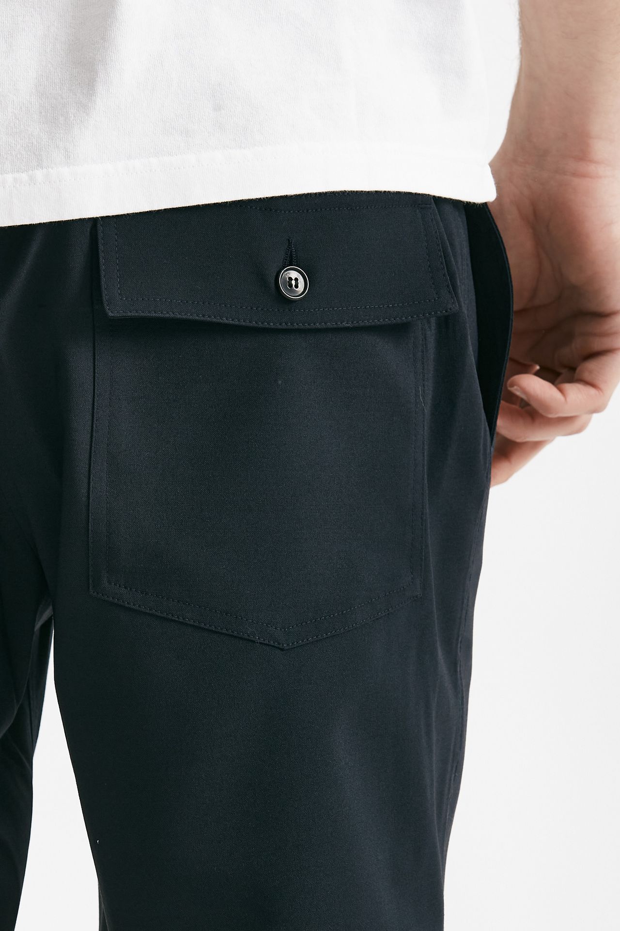 Bermuda poliestere e lana stretch blu