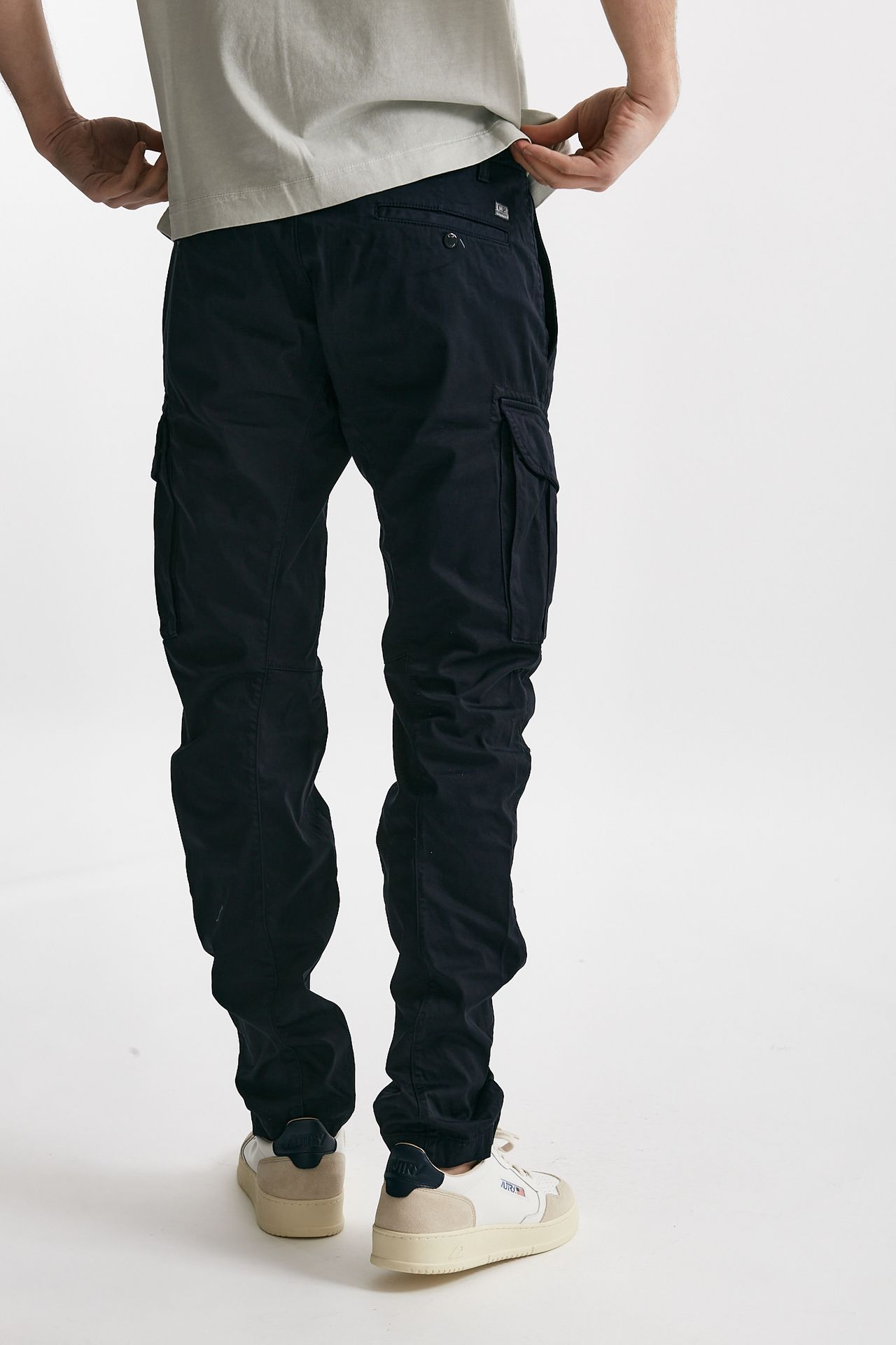 Pantalone STRETCH SATEEN CARGO PANTS blu notte