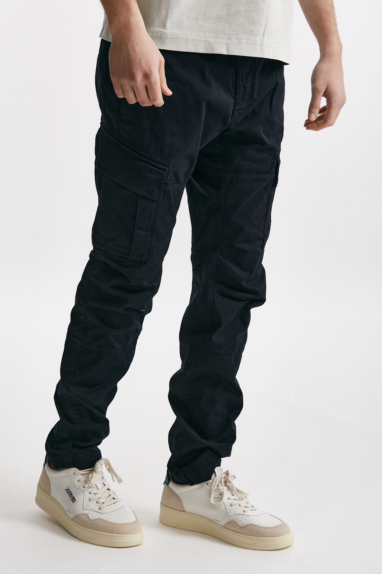 Pantalone STRETCH SATEEN CARGO PANTS blu notte