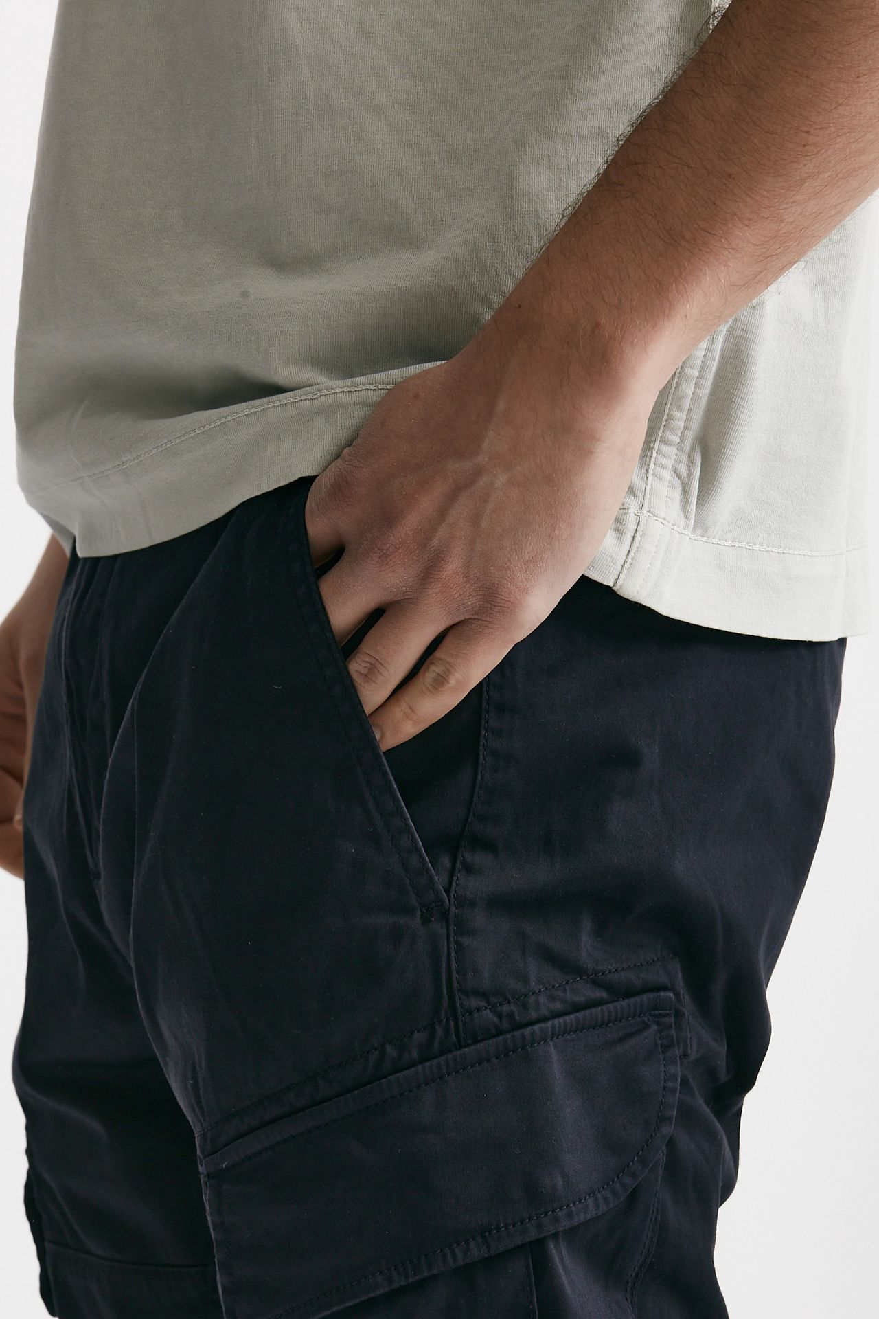 Pantalone STRETCH SATEEN CARGO PANTS blu notte