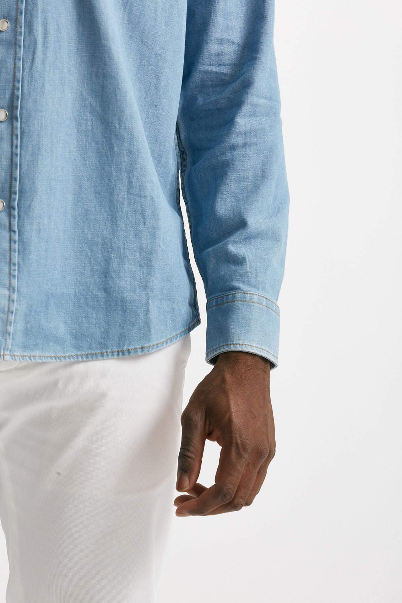 Camicia in cotone denim chiaro