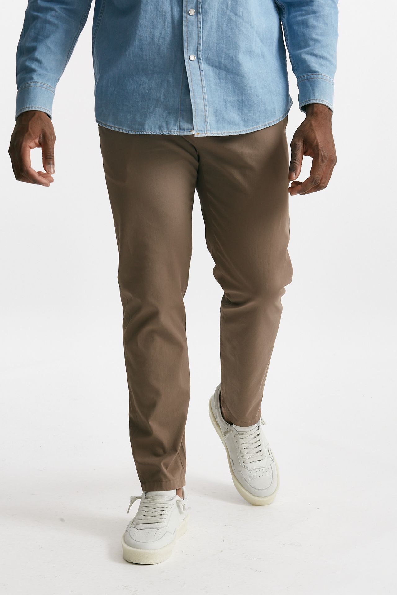 Pantalone PRINCE in cotone stretch nocciola