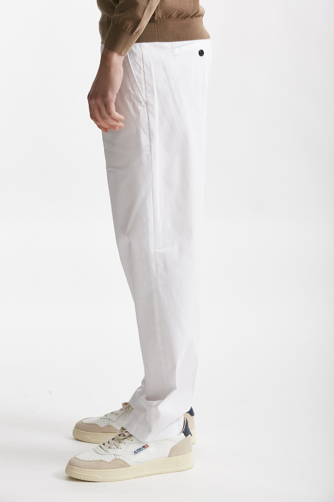 Pantalone in cotone nylon stretch GIN bianco