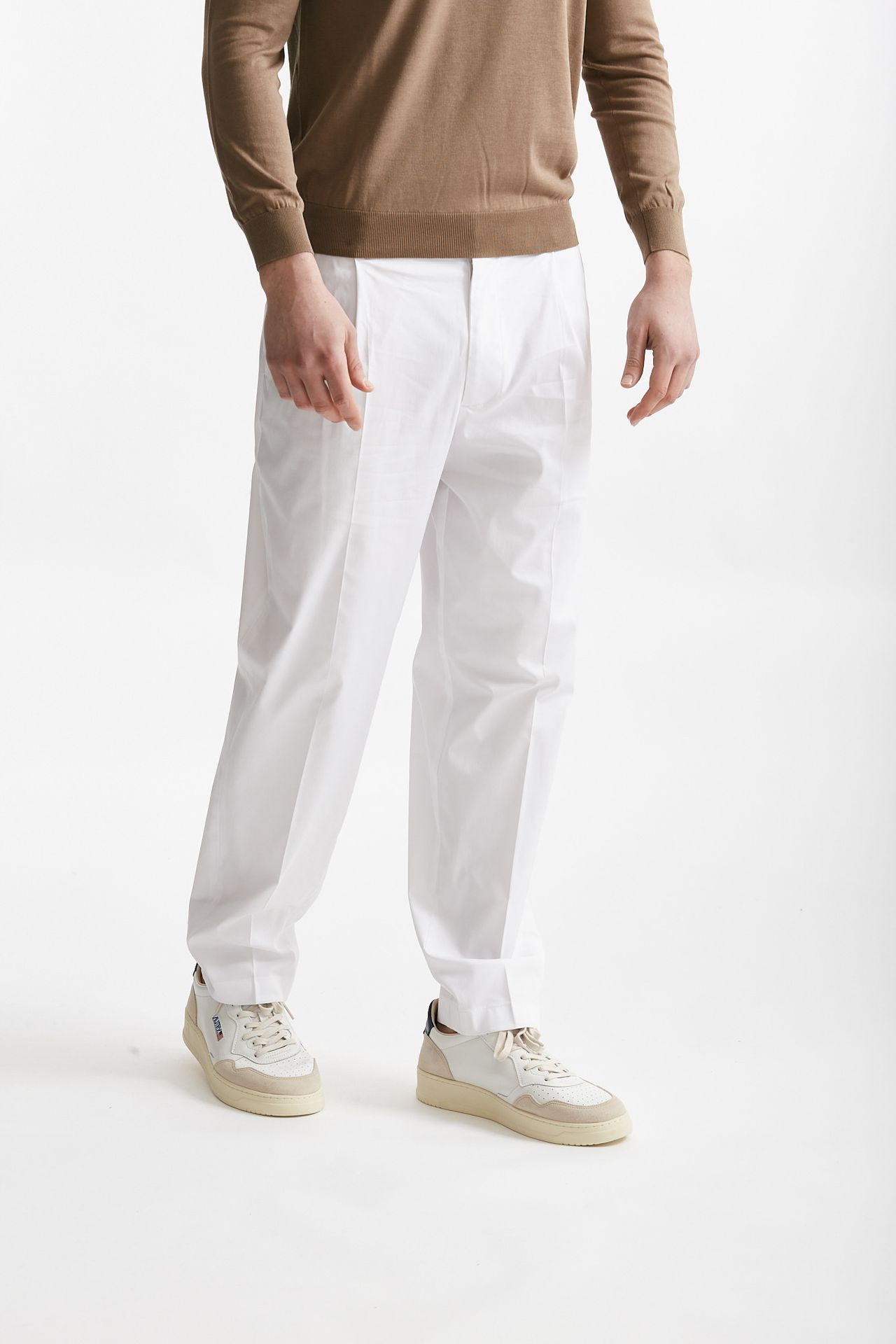 Pantalone in cotone nylon stretch GIN bianco