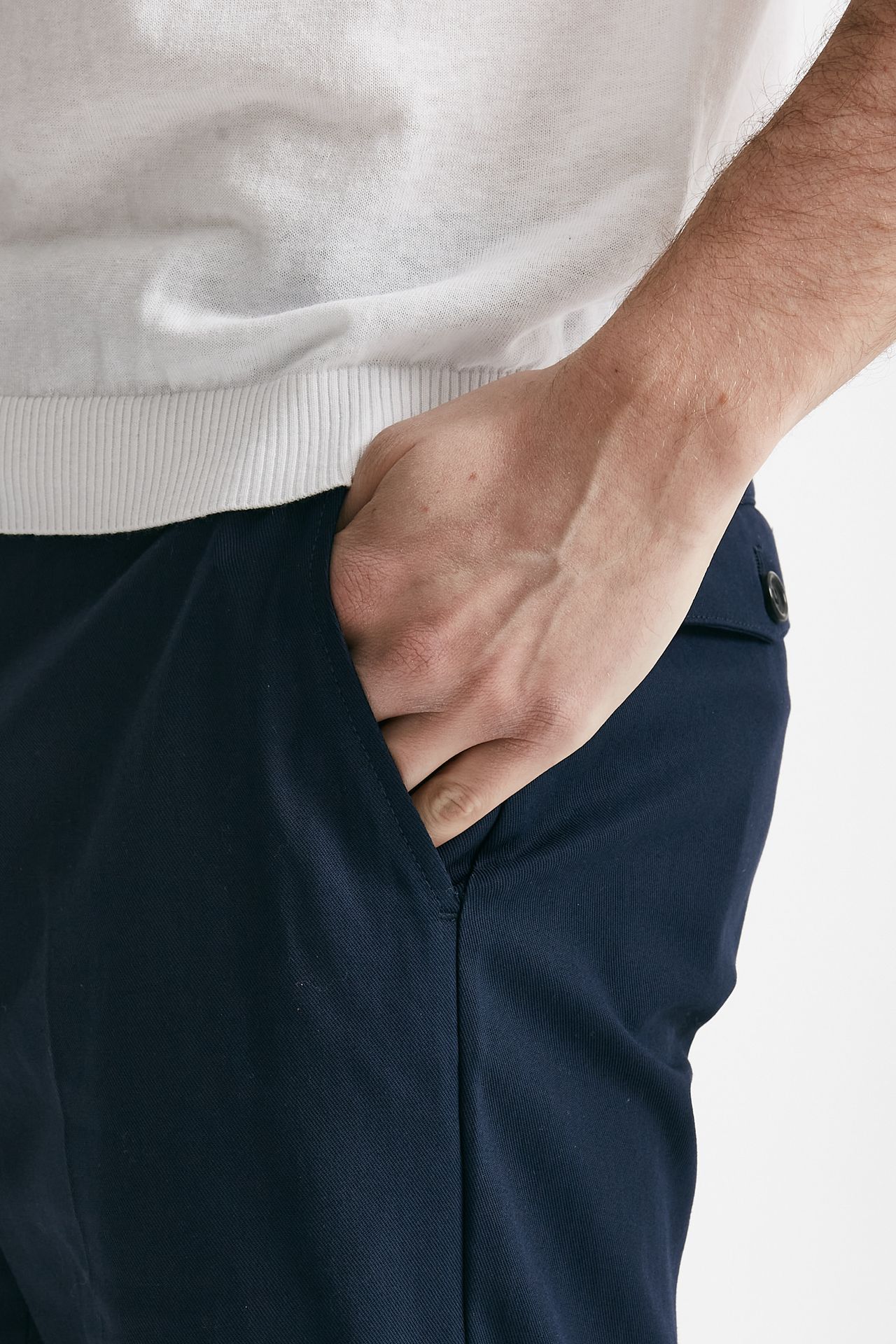 Pantalone in cotone fermo WARREN blu