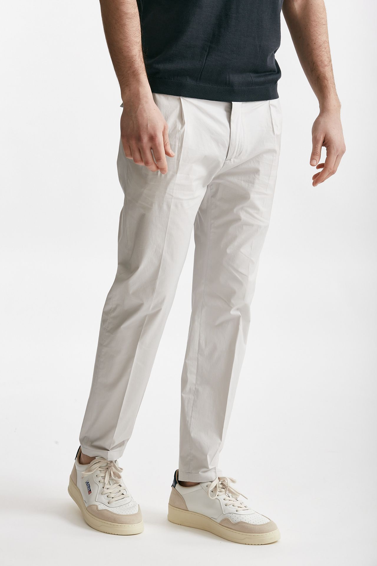 Pantalone in cotone stretch PRINCE PENCES ghiaccio