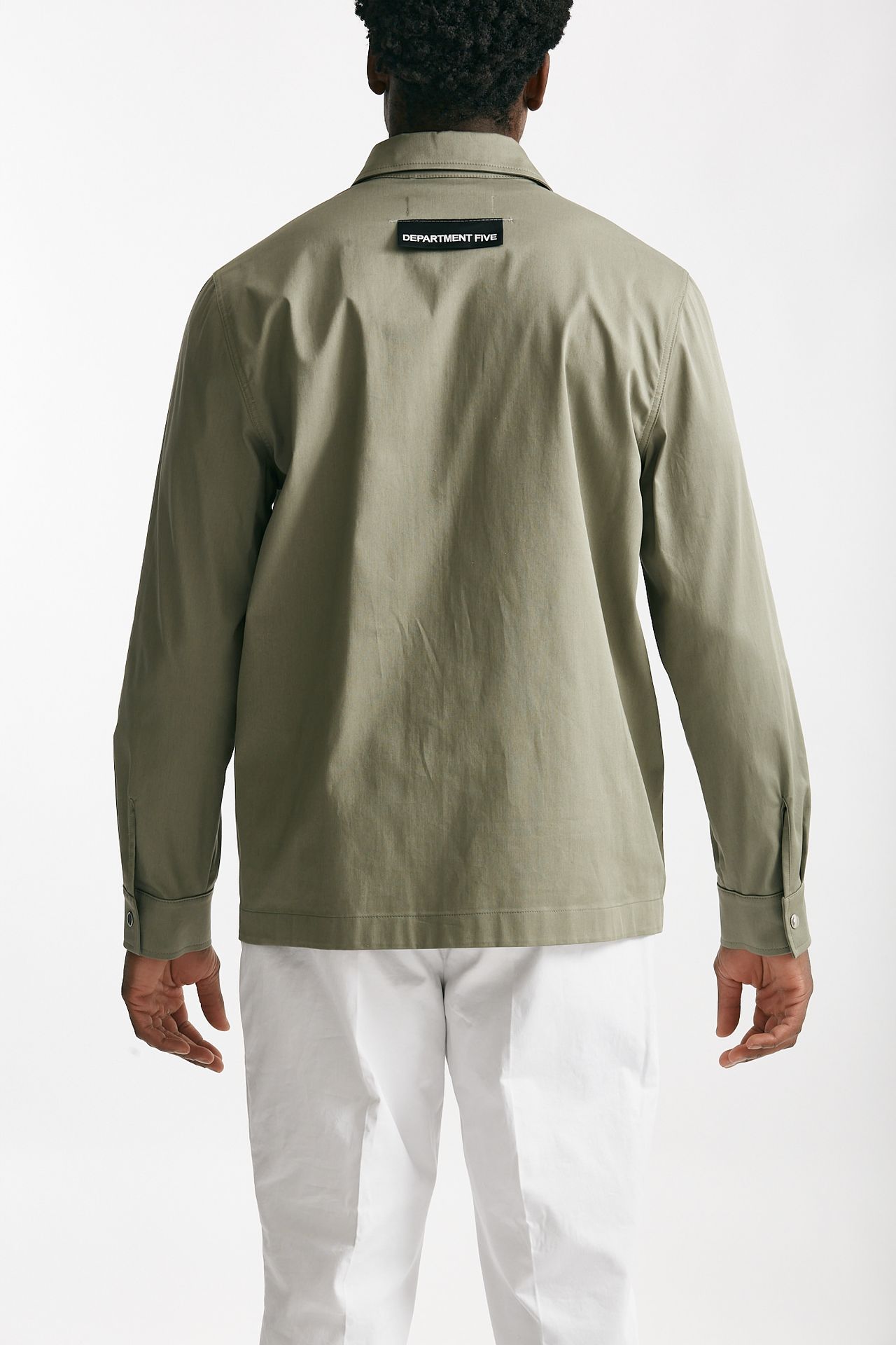 Overshirt in cotone stretch verde