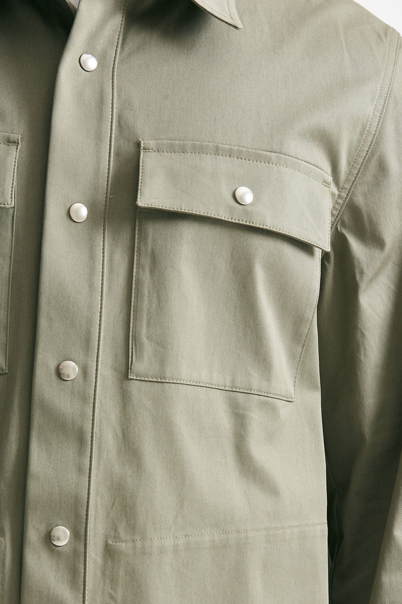 Overshirt in cotone stretch verde