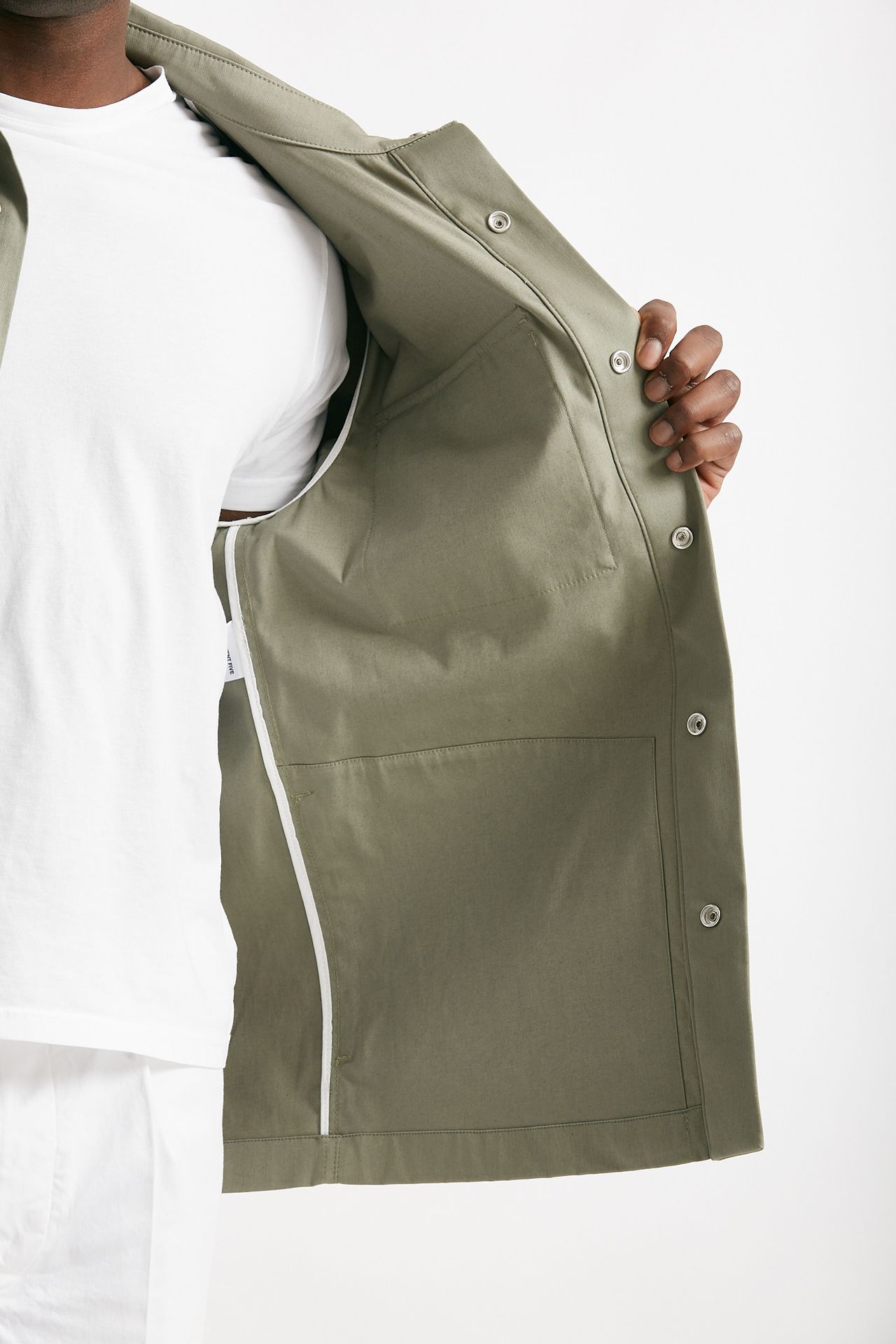Overshirt in cotone stretch verde