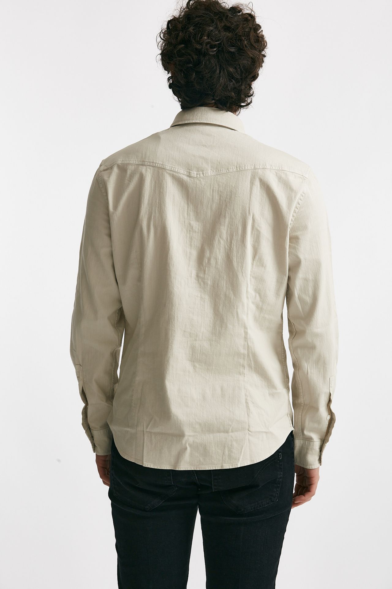 Camicia in cotone stretch Denim chiaro